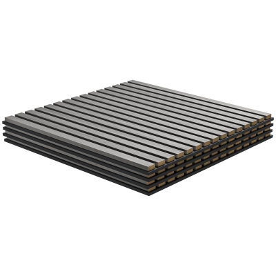 HOMCOM 24"x24" Acoustic Wood Wall Panels, 4 Pack, Gray