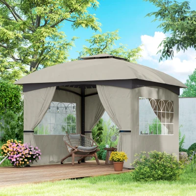 Gazebo 131.9" L x 131.9" W x 112.2" H Light Gray