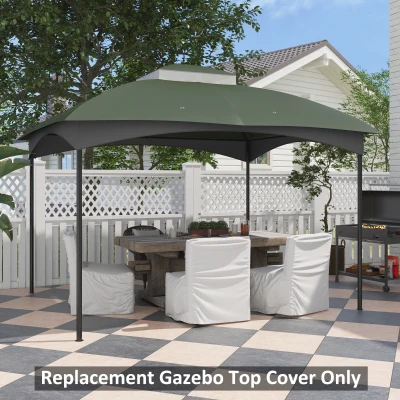 Outsunny 9.8' x 12' Gazebo Canopy Cover, Green with Drainage Holes