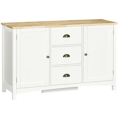 HOMCOM White Buffet Cabinet with 3 Drawers for Living Room