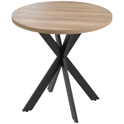 HOMCOM 29" Dining Table, Contemporary Round Kitchen Table with Steel Legs, Brown