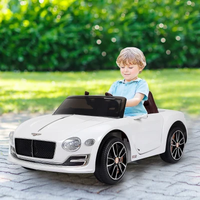 Aosom 12V Licensed Bentley Toy Car with Remote Control, White