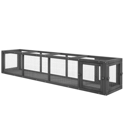 PawHut 79" Long Cat Tunnel, Cat shelter L- Shape with Extendable Design, Cat Enclosure for Indoor/Outdoor Use, Lead Grey