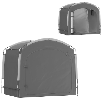 Outsunny Bike Storage Shed Tent, Portable and Waterproof with 210D Oxford Fabric and Carry Bag for 3-4 Bicycles, Dark Grey