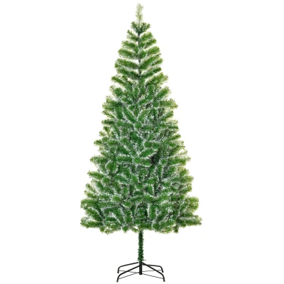 HOMCOM 7FT Christmas Tree Artificial Classic Tree Holiday Indoor Decoration, with Mental Support 968 Tips, Green