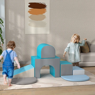 Qaba 7-Piece Toddler Climber, Rearrangeable, Contemporary