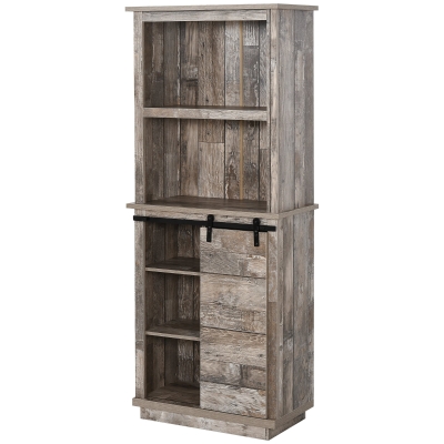 HOMCOM Rustic Kitchen Buffet Cabinet, Vintage Wood, Adjustable Shelf