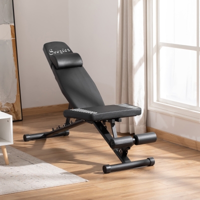 Soozier Multi-purpose Weight Bench Workout Bench with Adjustable Seat and Back Angle for Home Gym