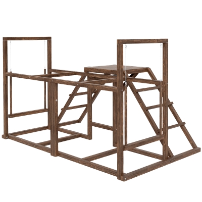 Chicken Activity Shelf 60.2" W x 38.6" D x 37.4" H Coffee