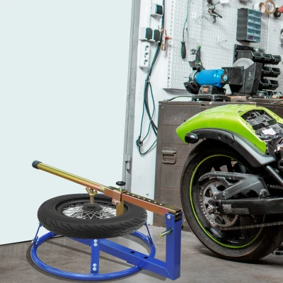 HOMCOM Motorcycle Tire Changer Stand, Adjustable Bead Breaker, 16-22in