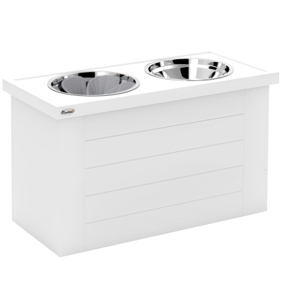 Pet Feeder 23.6" W x 11.8" D x 13.8" H White