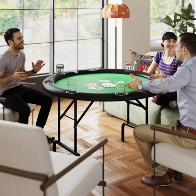 Soozier 47" Foldable Poker Table for 8 Players, Green