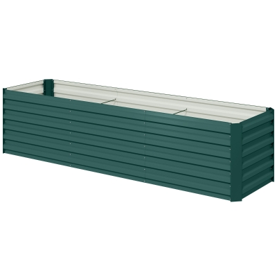 Outsunny 8' x 2' Galvanized Raised Garden Bed Kit, Green