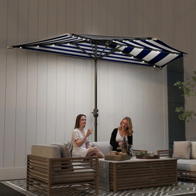 Half Umbrella 8.5' L x 4.5' W x 7.6' H Navy Blue
