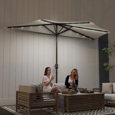 Half Umbrella 8.5' L x 4.5' W x 7.6' H Cream White