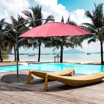 Outsunny 2-Piece Umbrella Weights for Cantilever Parasols with Handles, Heavy Duty Parasol Base Weights for Cross Base, Black