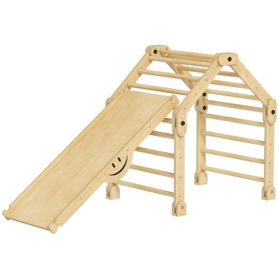 Qaba 4 in 1 Indoor Toddler Climbing Toys for 18-48 Months with Ramp & Seesaw