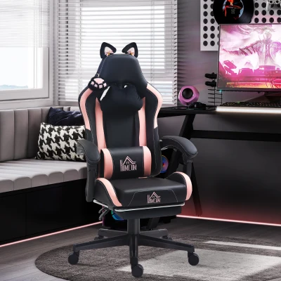 Gaming Chair 25.6" W x 24.4" D x 45.7"-48.8" H Black