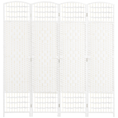 HOMCOM 4-Panel Folding Privacy Screen Room Divider, White