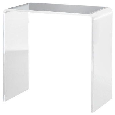 HOMCOM Clear Acrylic Waterfall End Table with Storage, 21"