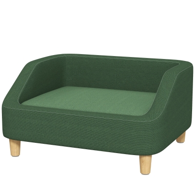 PawHut Pet Sofa Dog Bed, Washable Cushion, Dark Green