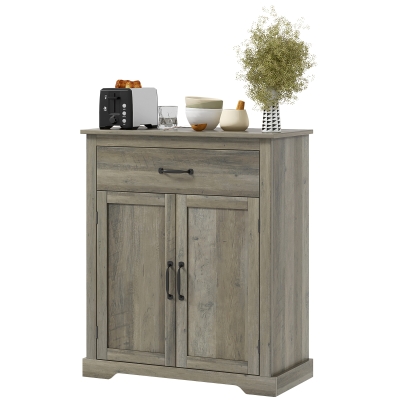 HOMCOM Sideboard Buffet Table with Drawer & Storage Cabinet, Gray
