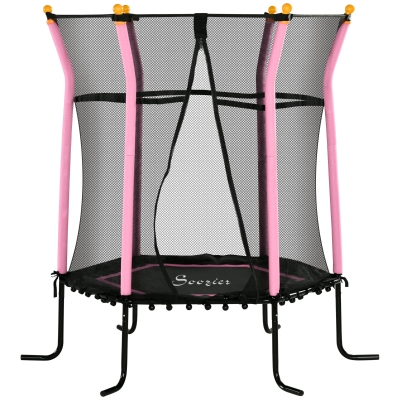 Soozier Kids Trampoline with Net, Indoor/Outdoor, Pink