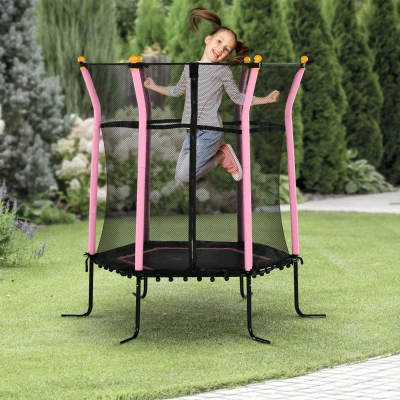 Soozier Kids Trampoline with Net, Indoor/Outdoor, Pink