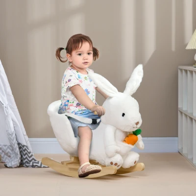 Qaba Rabbit Plush Rocking Chair for Babies