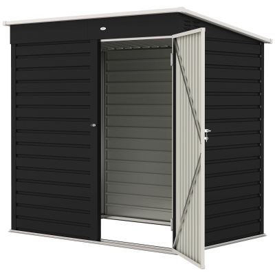 Garden Storage Shed 75.6" W x 51.2" D x 65.7"/72.4" H Dark Gray