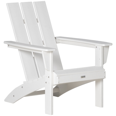 Outsunny Adirondack Chair, Weather-Resistant Outdoor High-Back, White