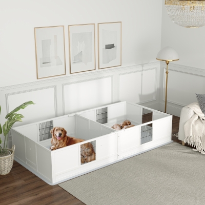 dog whelping box 96.1" L x 47.2" W x 18.9" H White