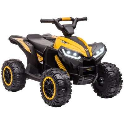 Aosom 12V Kids ATV Quad Car, Electric Ride-on for Ages 3+, Yellow