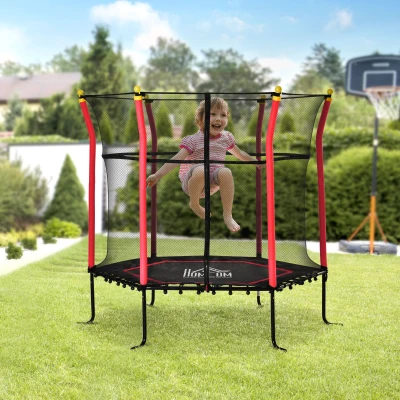 Soozier Kids Trampoline with Net, Indoor/Outdoor, Red