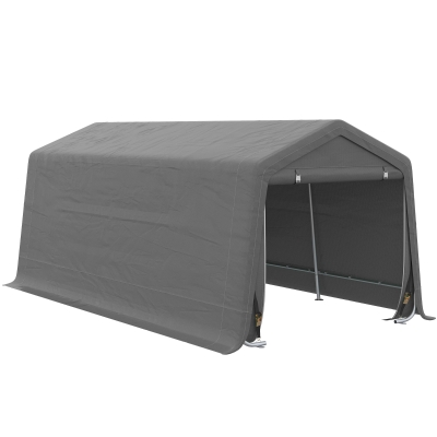 Outsunny 10' x 20' Heavy-Duty Carport, Gray Storage Tent