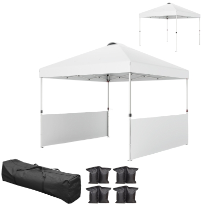 Pop Up Canopy 116.9" L x 116.9" W x 113" H White