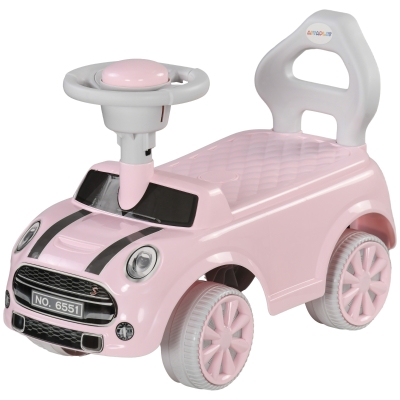 Qaba Toddler Ride-On Toy Car, Pink, 18-36 Months
