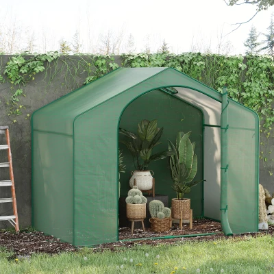 Outsunny 6' x 3' Walk-in Greenhouse, PE Cover, Green