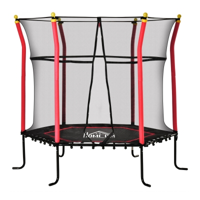 Soozier Kids Trampoline with Net, Indoor/Outdoor, Red