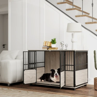 PawHut Decorative Dog Kennel End Table 46" for Dogs up to 88 lb