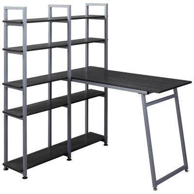 L Shaped Desk 49.25" x 45" x 55" Black