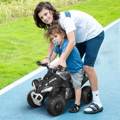 Aosom Kids Ride On Push Car, Foot-to-Floor ATV Toy, Black