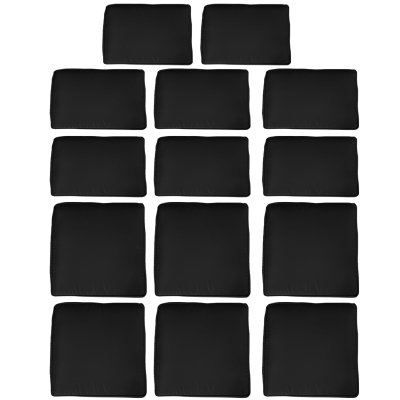 Outsunny Outdoor 14pc Patio Rattan Sofa Set Cushion Polyester Cover Replacement Set - No Cushion Included, Black