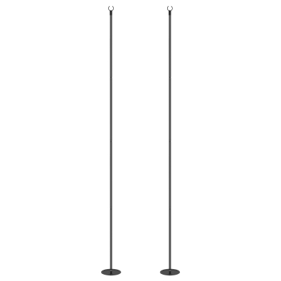 Outsunny 2 Pack of 10' String Light Poles, Steel Hanging Lighting Stand for Patio, Backyard, Deck, Wedding, Party, Black