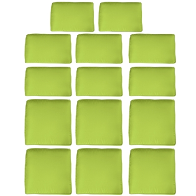 Outsunny Outdoor 14pc Patio Rattan Sofa Set Cushion Polyester Cover Replacement Set - No Cushion Included Light Green