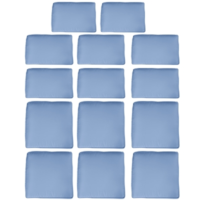Outsunny Outdoor 14pc Patio Rattan Sofa Set Cushion Polyester Cover Replacement Set - No Cushion Included, Sky Blue