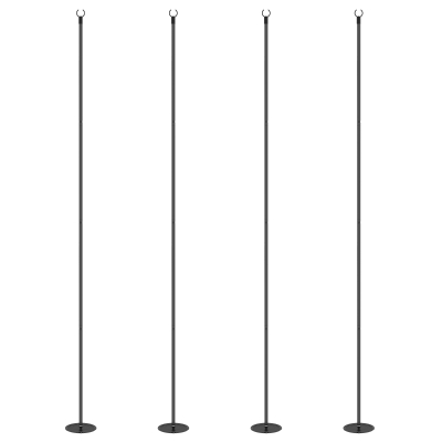 Outsunny 4 Pack of 10' String Light Poles, Steel Hanging Lighting Stand for Patio, Backyard, Deck, Wedding, Party, Black
