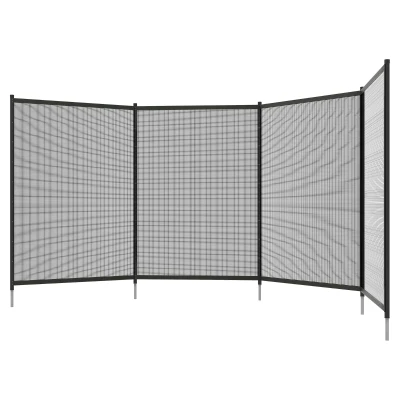 Outsunny 4 Panel Swimming Pool Fence, Aluminium Rustproof Pool Fencing, 4' x 12', Black