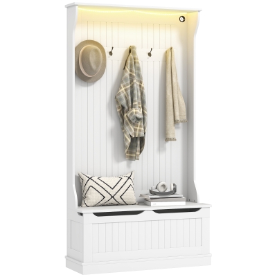 Hall Tree 37.75" x 13.5" x 70.75" White