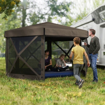 Pop Up Canopy 12' x 12' x 7' Brown